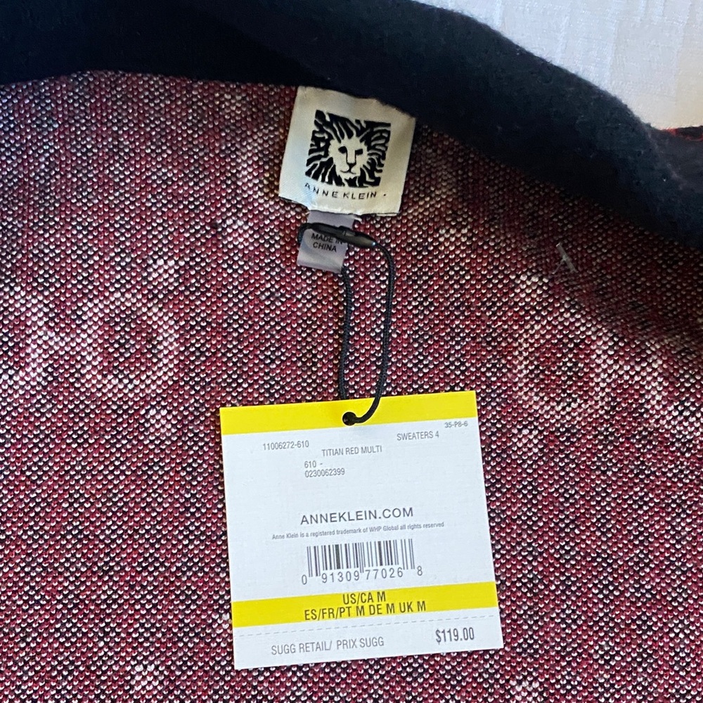 ANNE KLEIN Cherry and Black Patterned Jacket NWT - image 9